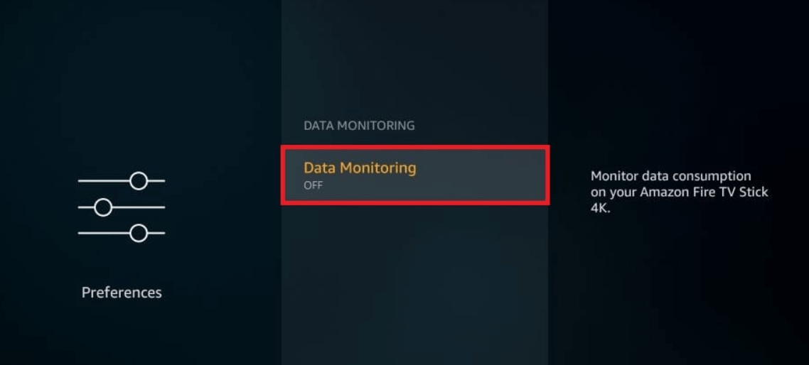 turn off Data monitoring