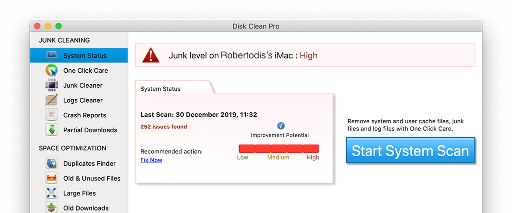 reload disk clean pro to imac