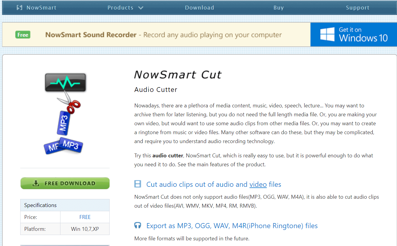 NowSmart Cut audio cutter