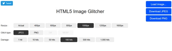 HTML5 Image Glitcher - Incredible Site Like Photomosh