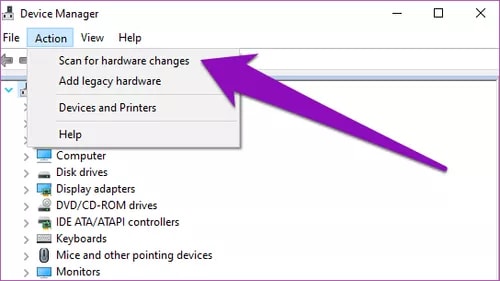 Restore sound drivers with Device Manager