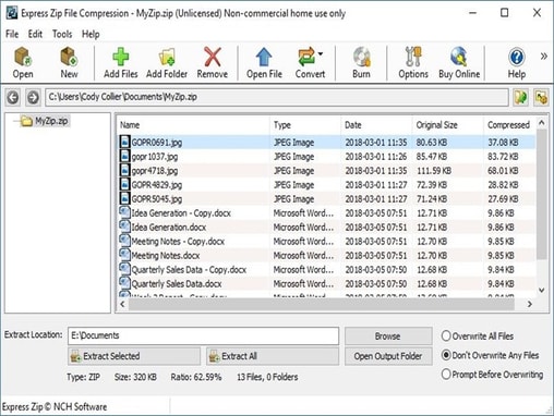 express zip file compression free