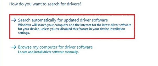 Search automatically for updated driver software