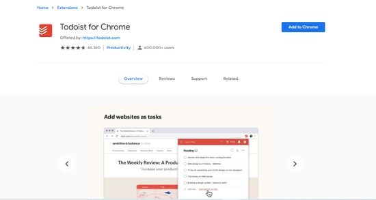 todoist chrome extension not working