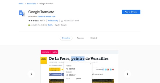 google translate app chrome