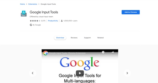 chrome webstore google input tools