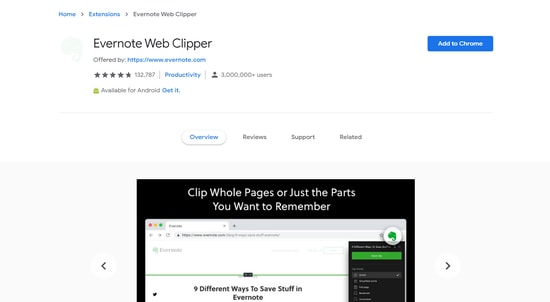 evernote web clipper chrome