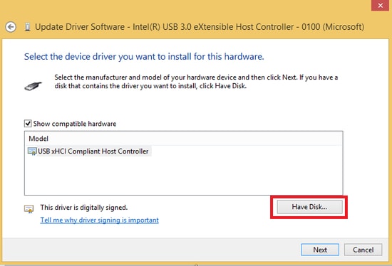 usb xhci compliant host controller driver update