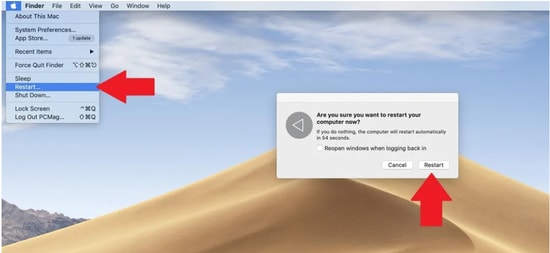 mac restart slownika