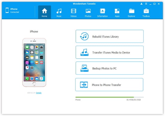 TunesGo Wondershare Transfer files to iPhone iPad iPod
