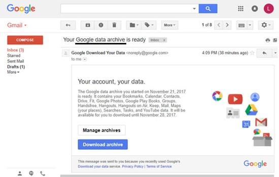 Create Gmail Data Archive