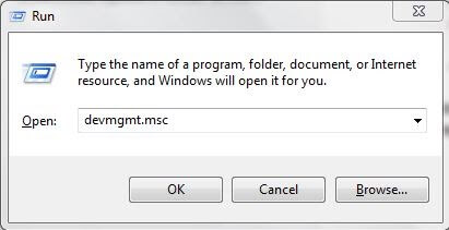 Input devmgmt.msc in the Displayed Boxa