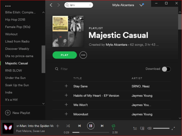 Spotify сменить