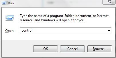 Open Run Box and Write Control and Hit Enter