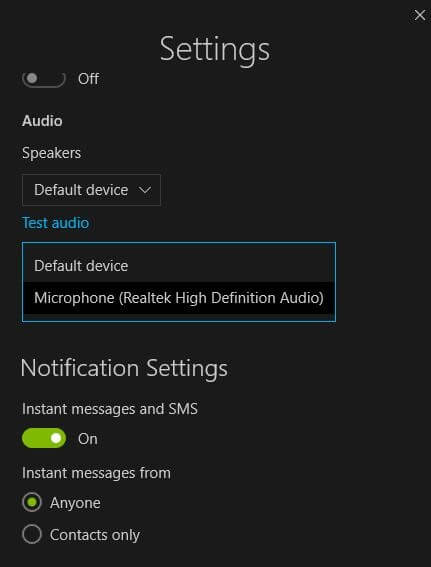 Navigate Microphone Settings