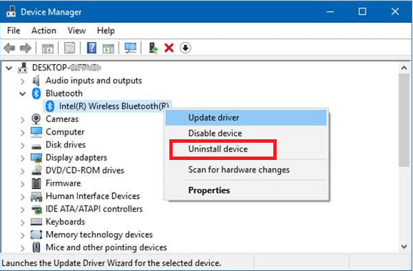 reinstall bluetooth driver windows 10