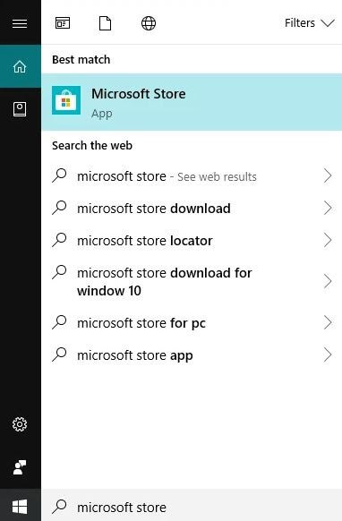 Search For The Microsoft Store and Choose The Best Match