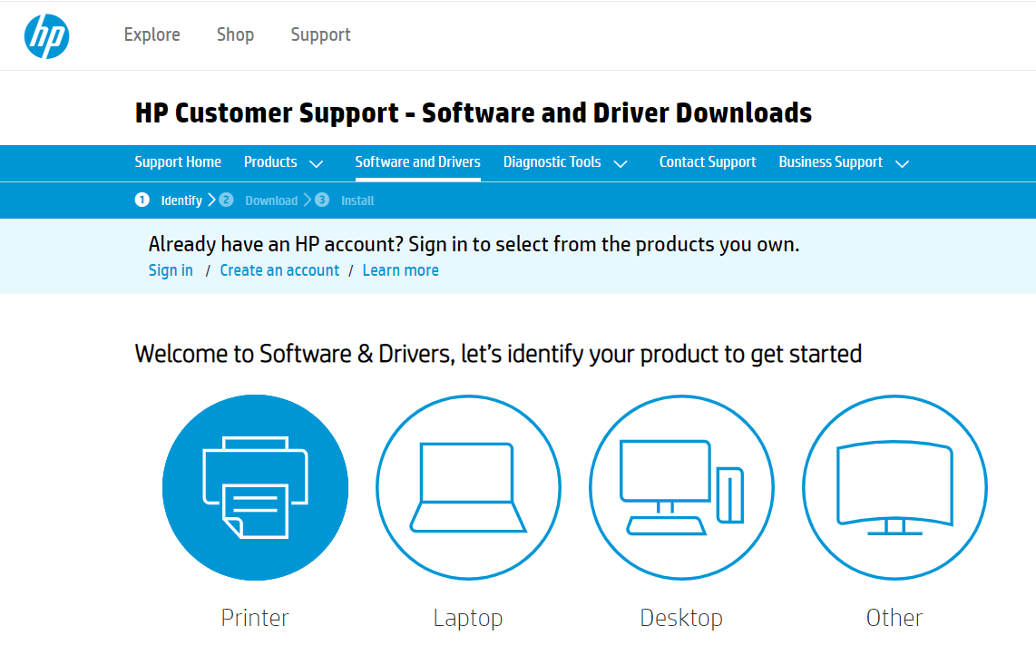 Click on Software and Drivers