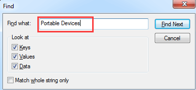 Write Portable Devices Then Hit Enter key