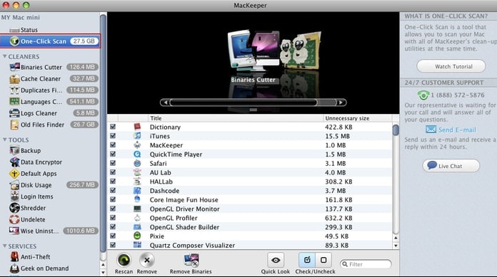 mac app cleaner that scans for old unused aps