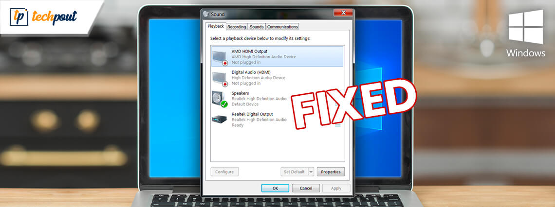[Fixed] AMD High Definition Audio Device Not Plugged In Windows