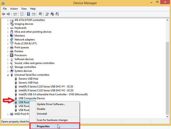 windows 8.1 usb root hub xhci