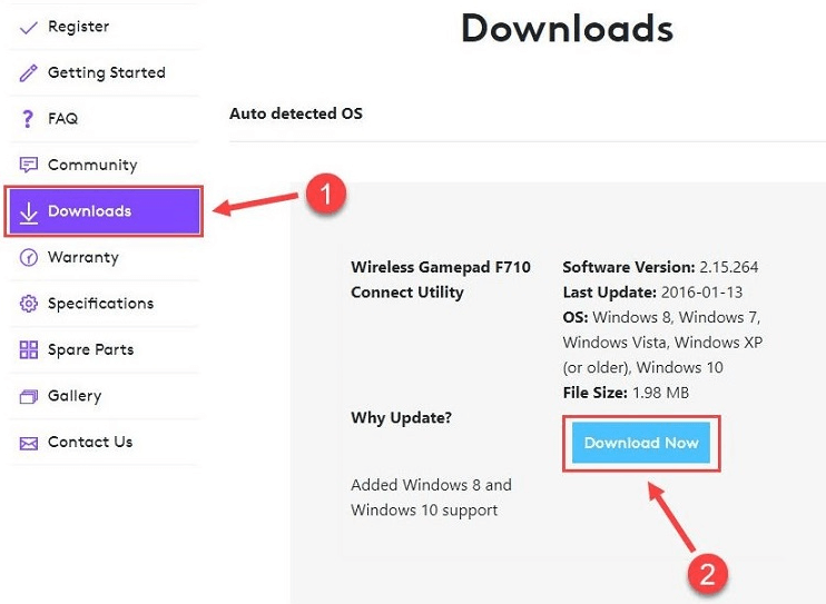 Click On Download Option Presented Next To Drivers