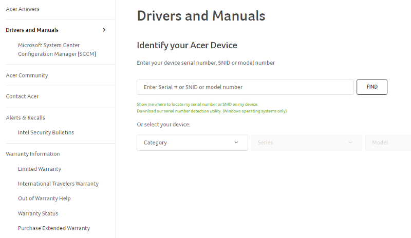 how do i install acer monitor drivers windows 10