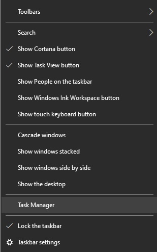 Select Window Task Manager
