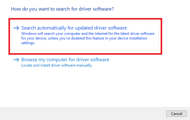 Search Automatically for Updated Driver Software