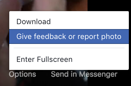 Facebook feedback window