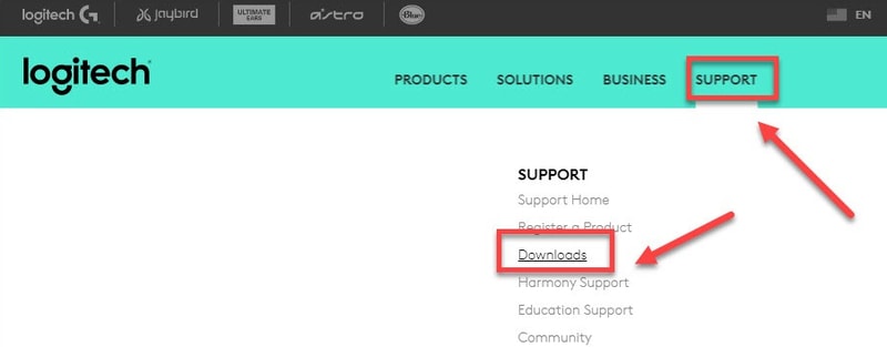 Click on The Support Tab Logitech