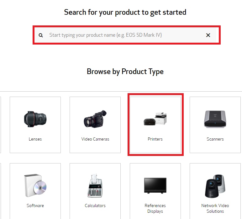 enter the product name in the search box