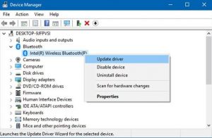 how to update bluetooth drivers windows 10