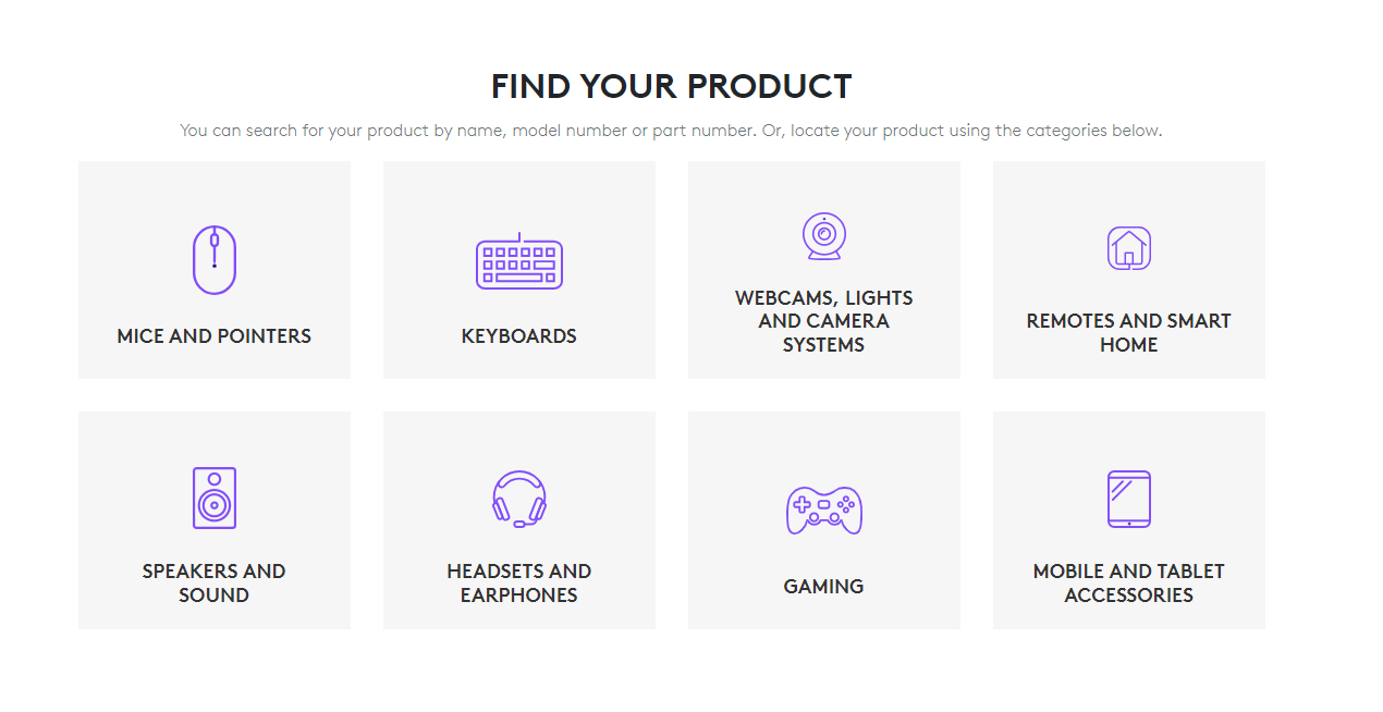 Select Webcam Option from the list in Logitech Official site