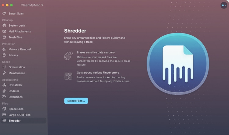 CleanMyMac X File Shredder