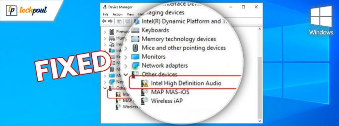 missing driver intel high definition dsp