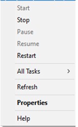 right-click on it to stop or restart the service