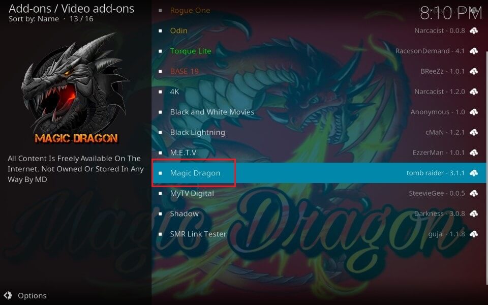 The Magic Dragon - Kodi Addons