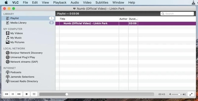 mac audio player with playback control