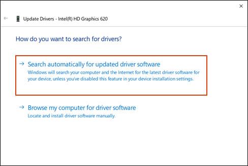 Click the Search automatically for updated driver software