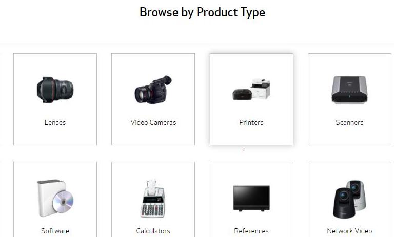 choose printers under the Browse by Product Type