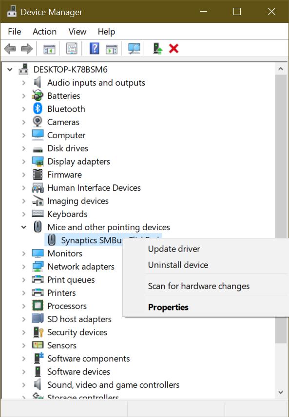 select the Update Driver option
