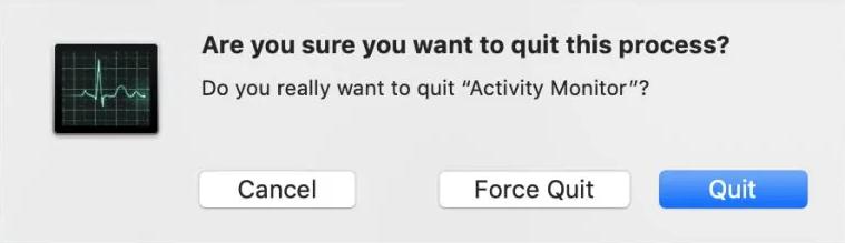 click on OK or Force Quit