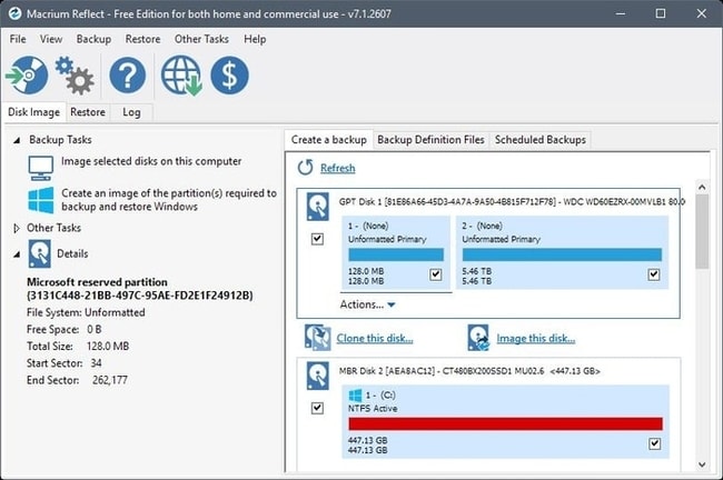 macrium reflect or acronis true image