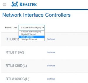 down load realtek ethernet controller driver windows 10