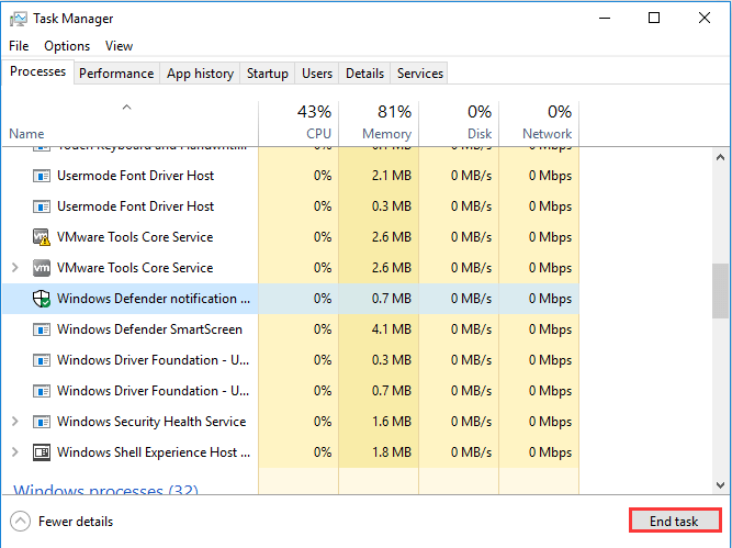 choose the program you want to close and click on the End Task option