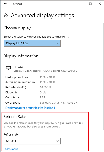 Monitor Refresh Rate