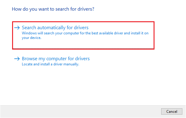Automatically search for updated driver software