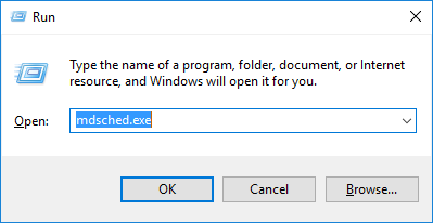 Type mdsched.exe in run window